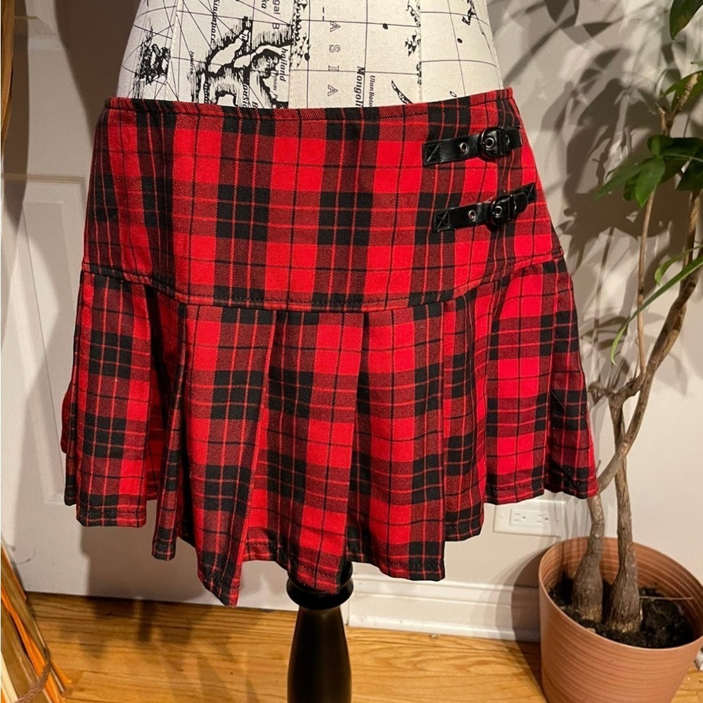 🎯Jerry Leigh Avril Lavigne Vintage Y2k Plaid Tartan Rock Punk pleated overlay